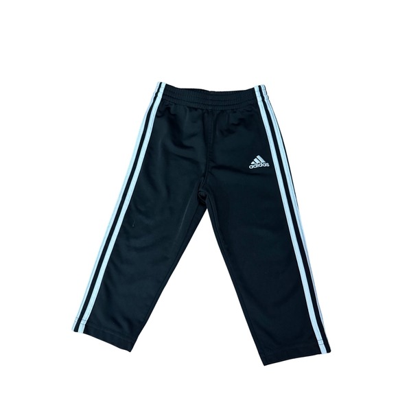 Adidas Track Pants 18M Toddler Baby Black Stripe Athletic Joggers casual - Picture 1 of 3